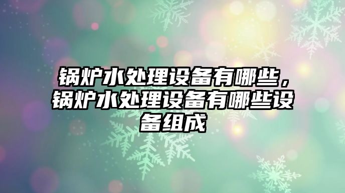 鍋爐水處理設(shè)備有哪些，鍋爐水處理設(shè)備有哪些設(shè)備組成