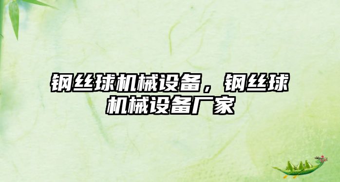 鋼絲球機械設備，鋼絲球機械設備廠家