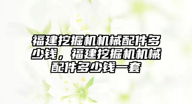 福建挖掘機機械配件多少錢，福建挖掘機機械配件多少錢一套