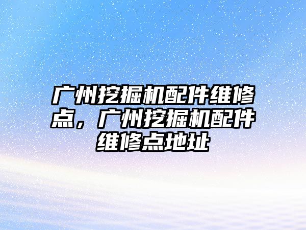 廣州挖掘機(jī)配件維修點(diǎn)，廣州挖掘機(jī)配件維修點(diǎn)地址