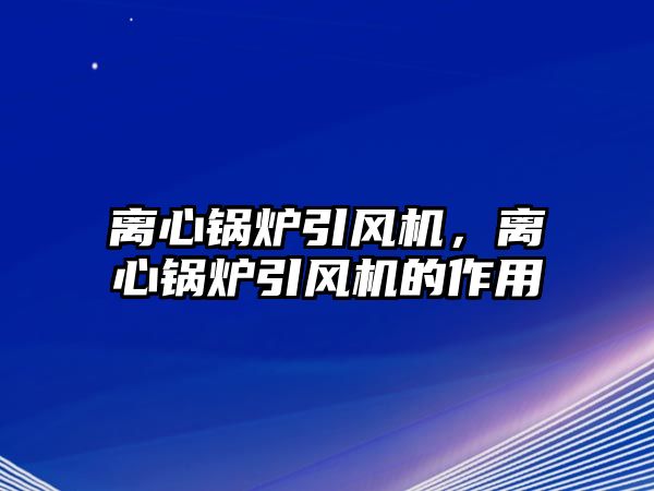 離心鍋爐引風(fēng)機(jī)，離心鍋爐引風(fēng)機(jī)的作用