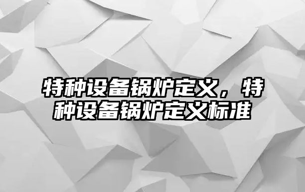 特種設備鍋爐定義，特種設備鍋爐定義標準