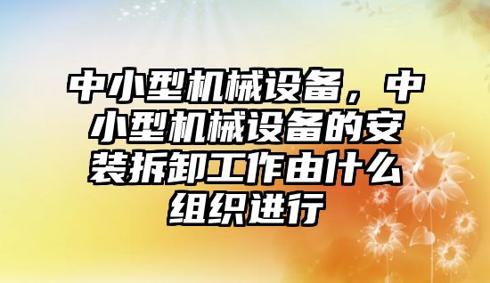 中小型機械設(shè)備，中小型機械設(shè)備的安裝拆卸工作由什么組織進行