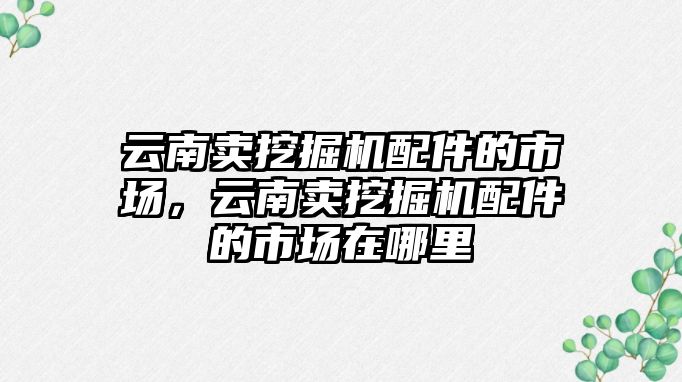 云南賣挖掘機(jī)配件的市場，云南賣挖掘機(jī)配件的市場在哪里