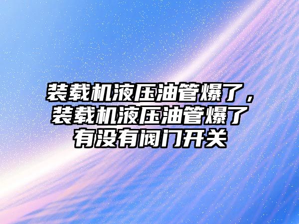 裝載機(jī)液壓油管爆了，裝載機(jī)液壓油管爆了有沒有閥門開關(guān)