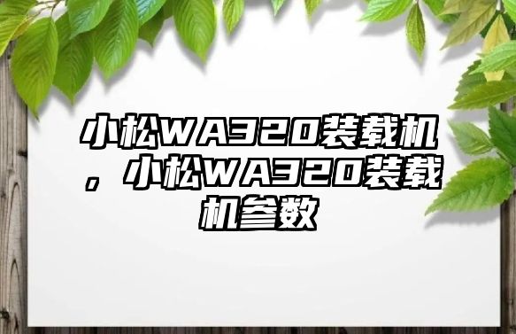 小松WA320裝載機(jī)，小松WA320裝載機(jī)參數(shù)