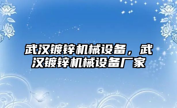 武漢鍍鋅機械設(shè)備，武漢鍍鋅機械設(shè)備廠家