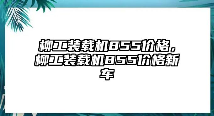 柳工裝載機855價格，柳工裝載機855價格新車