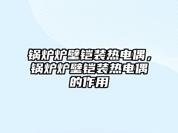 鍋爐爐壁鎧裝熱電偶，鍋爐爐壁鎧裝熱電偶的作用