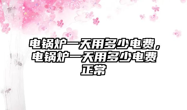 電鍋爐一天用多少電費(fèi)，電鍋爐一天用多少電費(fèi)正常