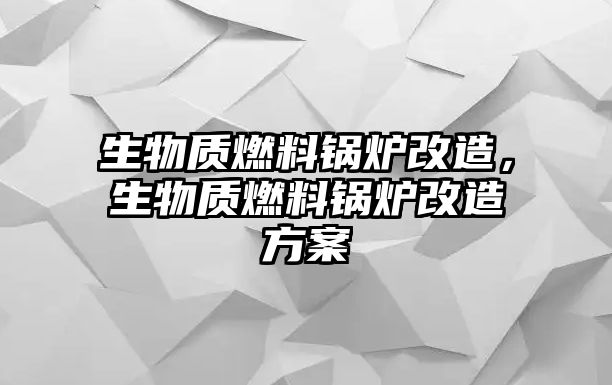 生物質(zhì)燃料鍋爐改造，生物質(zhì)燃料鍋爐改造方案