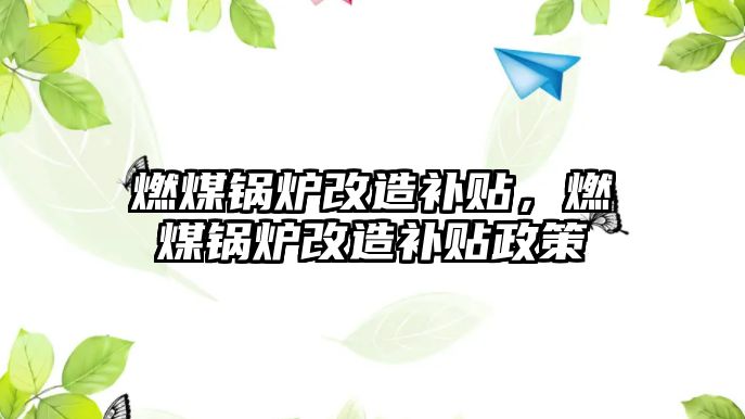 燃煤鍋爐改造補貼，燃煤鍋爐改造補貼政策