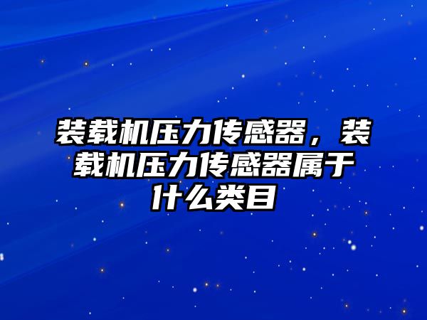 裝載機壓力傳感器，裝載機壓力傳感器屬于什么類目