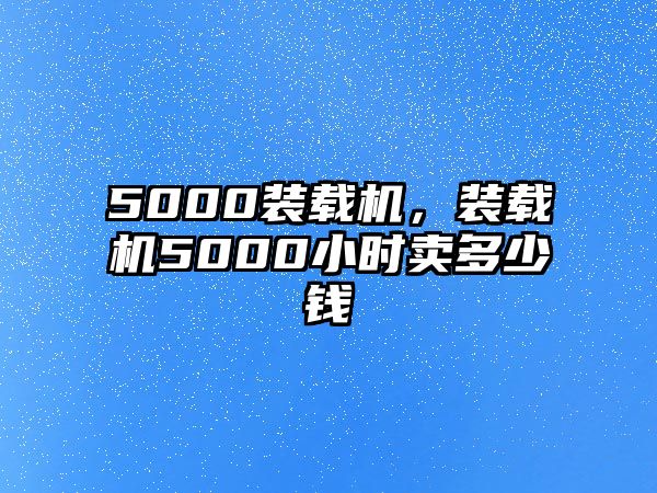 5000裝載機(jī)，裝載機(jī)5000小時賣多少錢