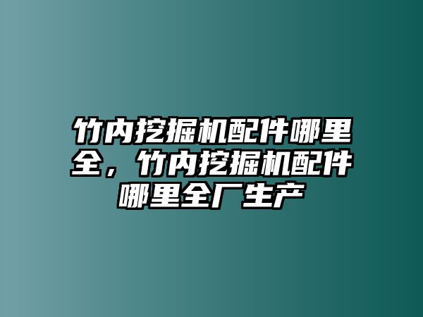 竹內(nèi)挖掘機(jī)配件哪里全，竹內(nèi)挖掘機(jī)配件哪里全廠生產(chǎn)