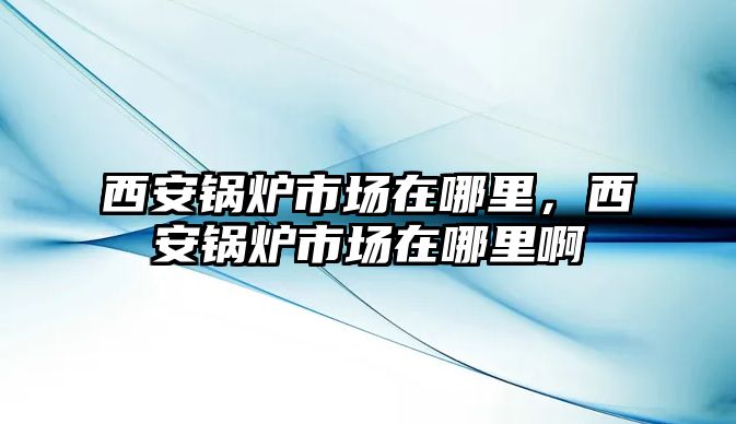 西安鍋爐市場在哪里，西安鍋爐市場在哪里啊