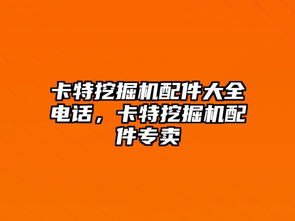 卡特挖掘機配件大全電話，卡特挖掘機配件專賣