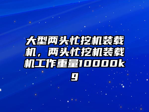 大型兩頭忙挖機裝載機，兩頭忙挖機裝載機工作重量10000kg