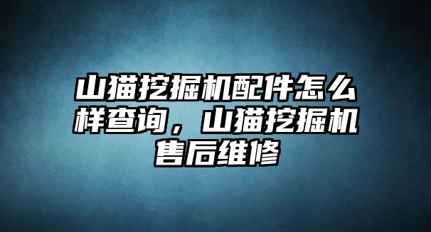 山貓挖掘機(jī)配件怎么樣查詢，山貓挖掘機(jī)售后維修