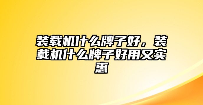 裝載機(jī)什么牌子好，裝載機(jī)什么牌子好用又實(shí)惠