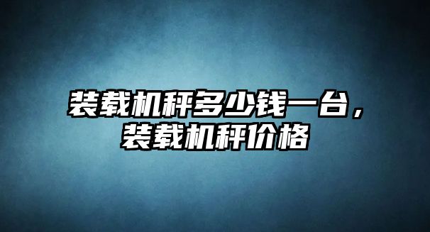 裝載機秤多少錢一臺，裝載機秤價格