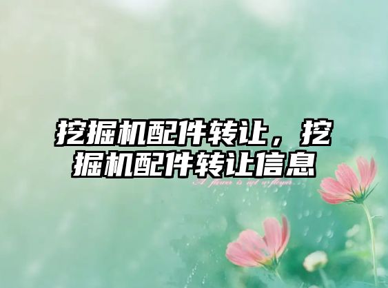 挖掘機(jī)配件轉(zhuǎn)讓，挖掘機(jī)配件轉(zhuǎn)讓信息