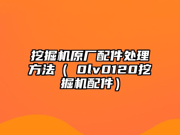 挖掘機原廠配件處理方法（ⅴ0lv0120挖掘機配件）