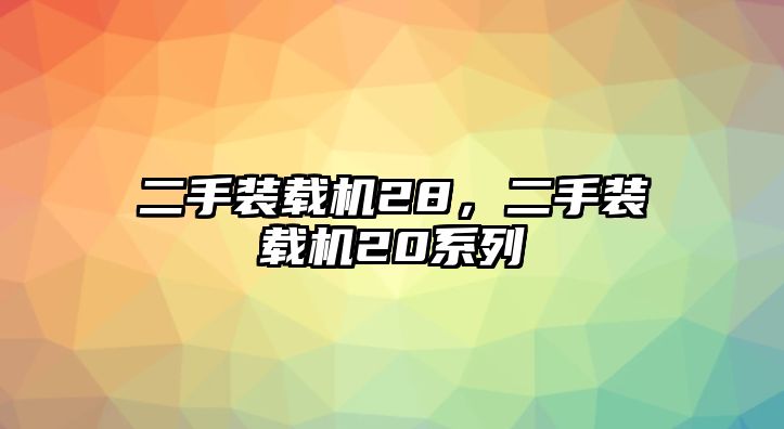 二手裝載機28，二手裝載機20系列