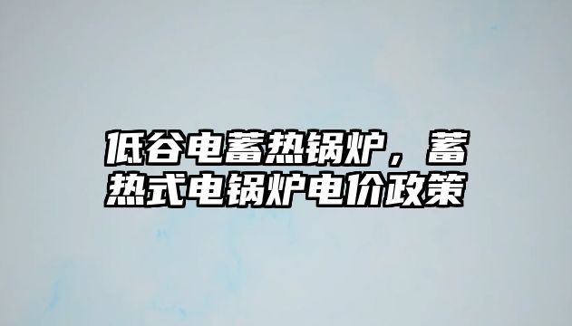 低谷電蓄熱鍋爐，蓄熱式電鍋爐電價政策