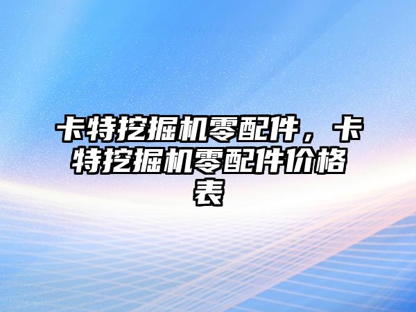 卡特挖掘機零配件，卡特挖掘機零配件價格表