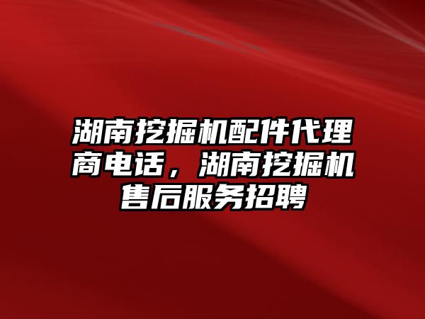 湖南挖掘機配件代理商電話，湖南挖掘機售后服務招聘