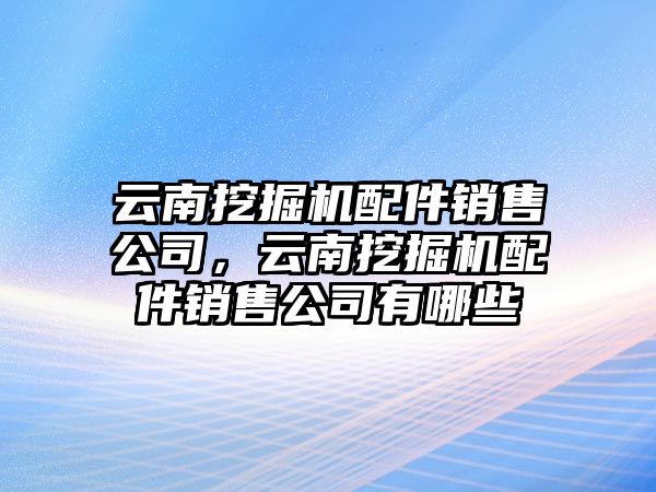 云南挖掘機(jī)配件銷售公司，云南挖掘機(jī)配件銷售公司有哪些