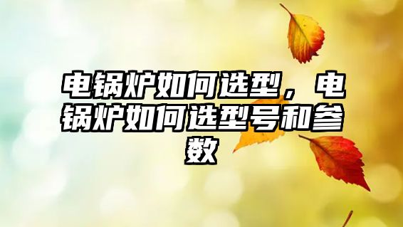 電鍋爐如何選型，電鍋爐如何選型號和參數(shù)