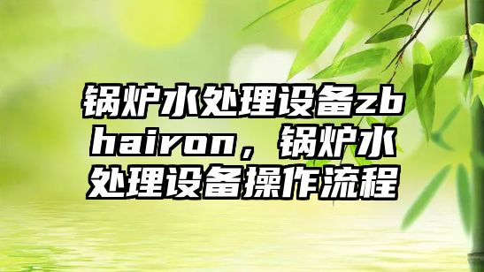 鍋爐水處理設(shè)備zbhairon，鍋爐水處理設(shè)備操作流程