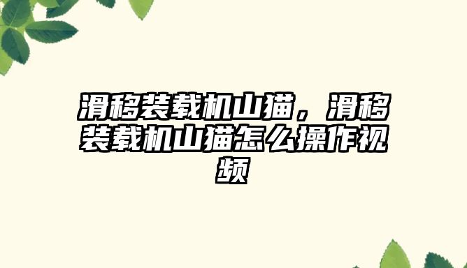 滑移裝載機山貓，滑移裝載機山貓怎么操作視頻