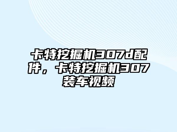 卡特挖掘機(jī)307d配件，卡特挖掘機(jī)307裝車視頻