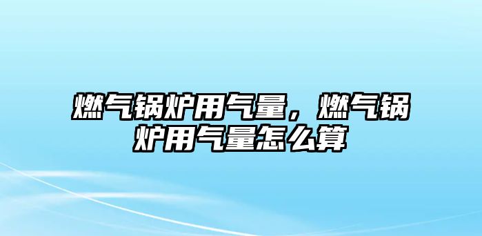 燃?xì)忮仩t用氣量，燃?xì)忮仩t用氣量怎么算