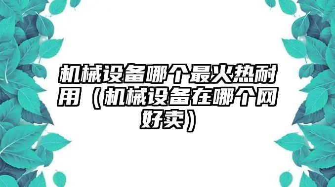 機(jī)械設(shè)備哪個(gè)最火熱耐用（機(jī)械設(shè)備在哪個(gè)網(wǎng)好賣）