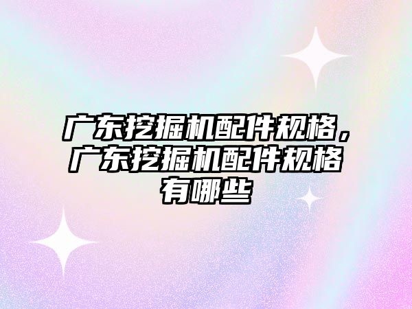 廣東挖掘機配件規(guī)格，廣東挖掘機配件規(guī)格有哪些