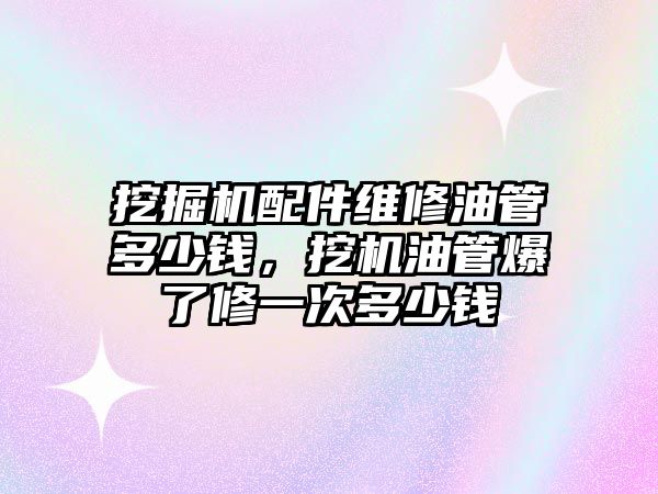 挖掘機配件維修油管多少錢，挖機油管爆了修一次多少錢