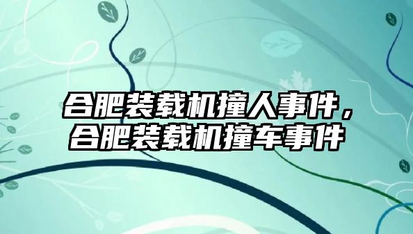 合肥裝載機撞人事件，合肥裝載機撞車事件