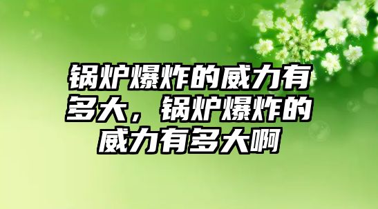 鍋爐爆炸的威力有多大，鍋爐爆炸的威力有多大啊