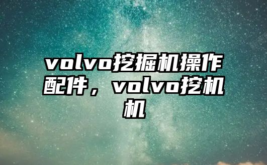 volvo挖掘機操作配件，volvo挖機機