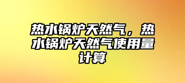 熱水鍋爐天然氣，熱水鍋爐天然氣使用量計算