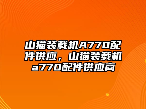 山貓裝載機A770配件供應，山貓裝載機a770配件供應商