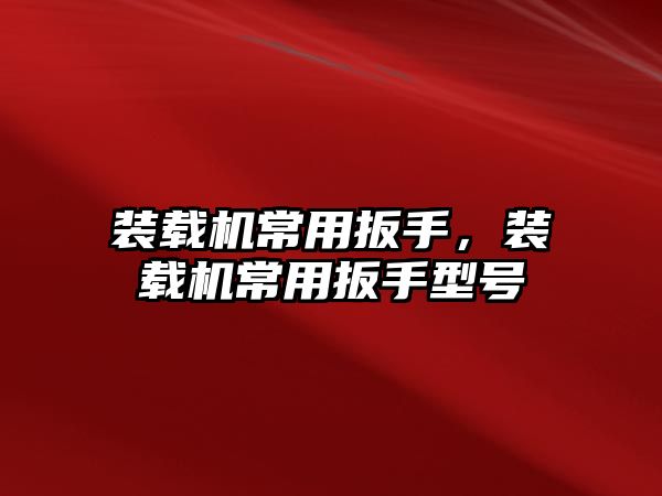 裝載機常用扳手，裝載機常用扳手型號