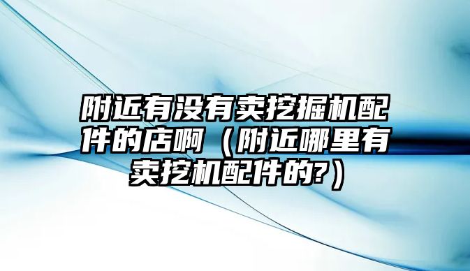 附近有沒有賣挖掘機(jī)配件的店?。ǜ浇睦镉匈u挖機(jī)配件的?）