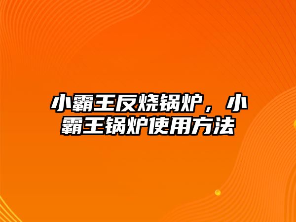 小霸王反燒鍋爐，小霸王鍋爐使用方法