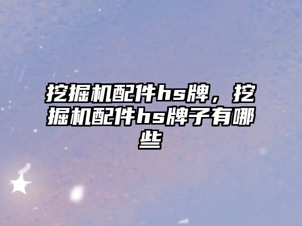 挖掘機配件hs牌，挖掘機配件hs牌子有哪些