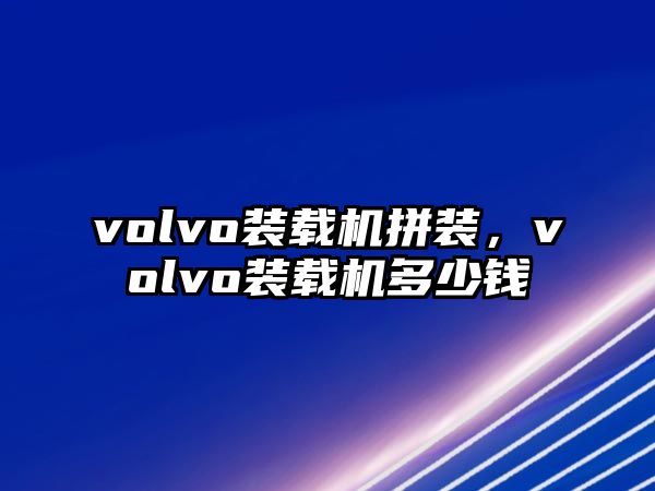 volvo裝載機(jī)拼裝，volvo裝載機(jī)多少錢